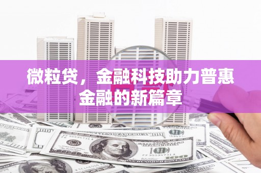 林内微粒贷，金融科技助力普惠金融的新篇章